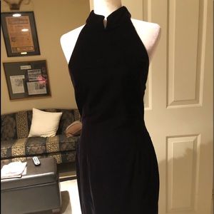 Black velvet backless gown, small 10